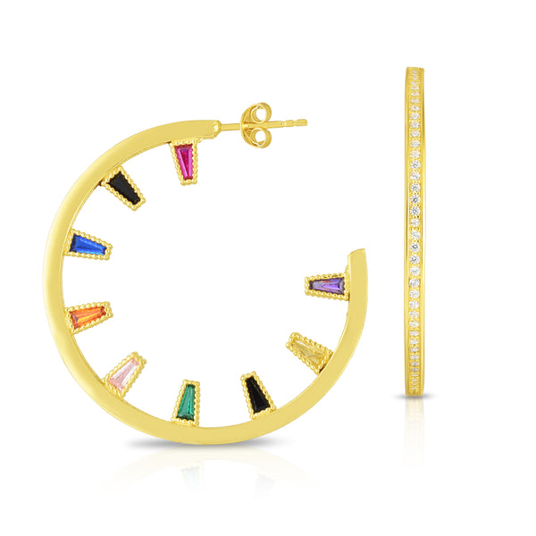 Baguette Hoop Earrings