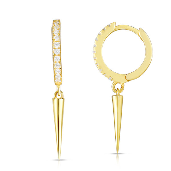 Dagger Huggies Hoop Earrings