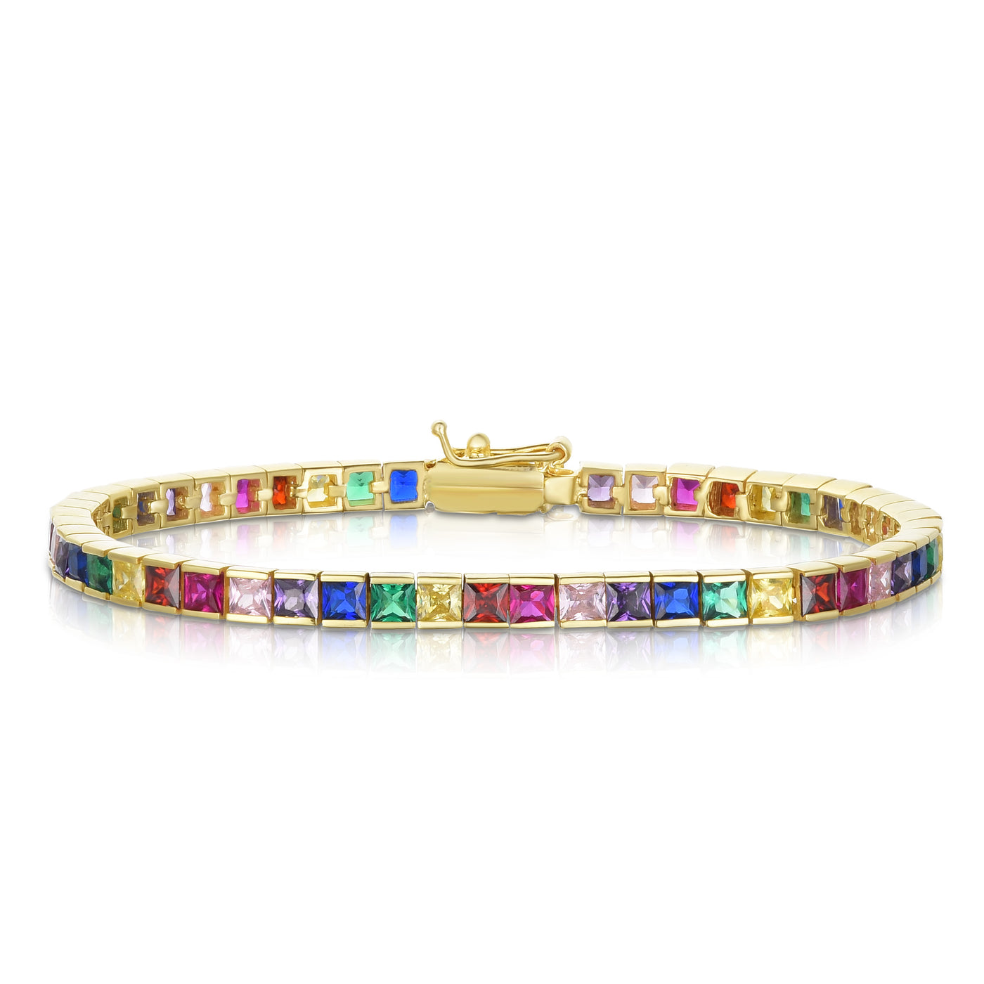 Multi Color Cubic Zirconia Tennis Bracelet